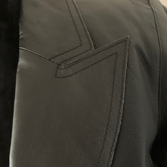 Black Nappa Leather Jacket, NWT, Size Medium - Picture 4 of 8